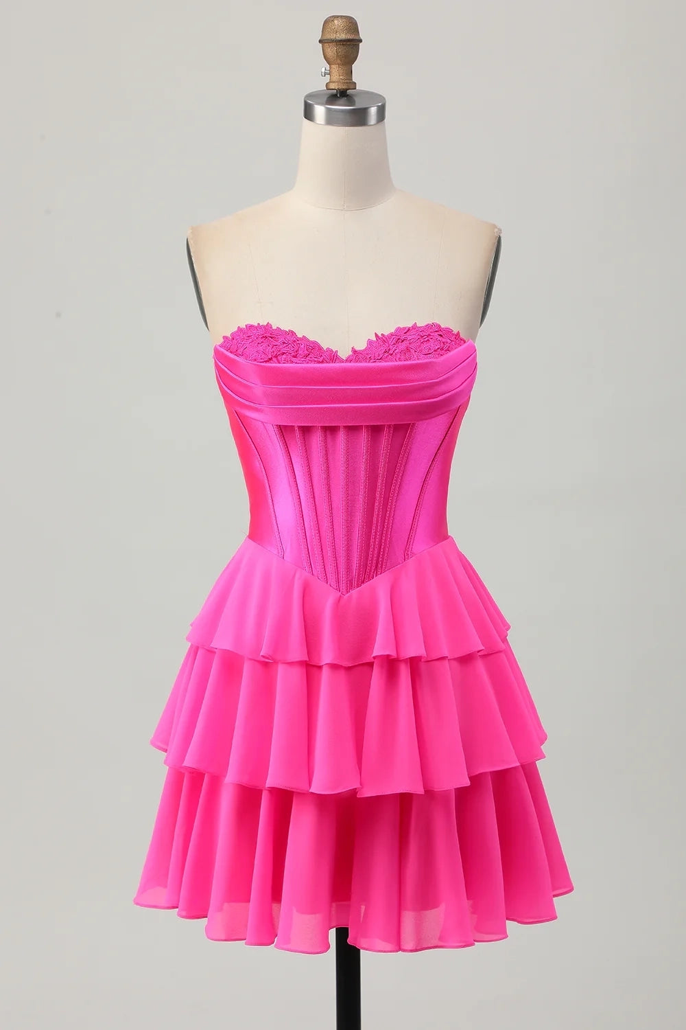 DingJi Wedding charming pleated tight corset sweetheart short decal Homecoming Dresses